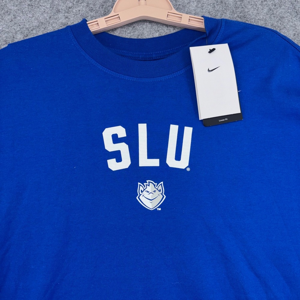 Nike SLU Saint Louis University Billikens Long Sleeve Tee Blue XL ZWFBB039